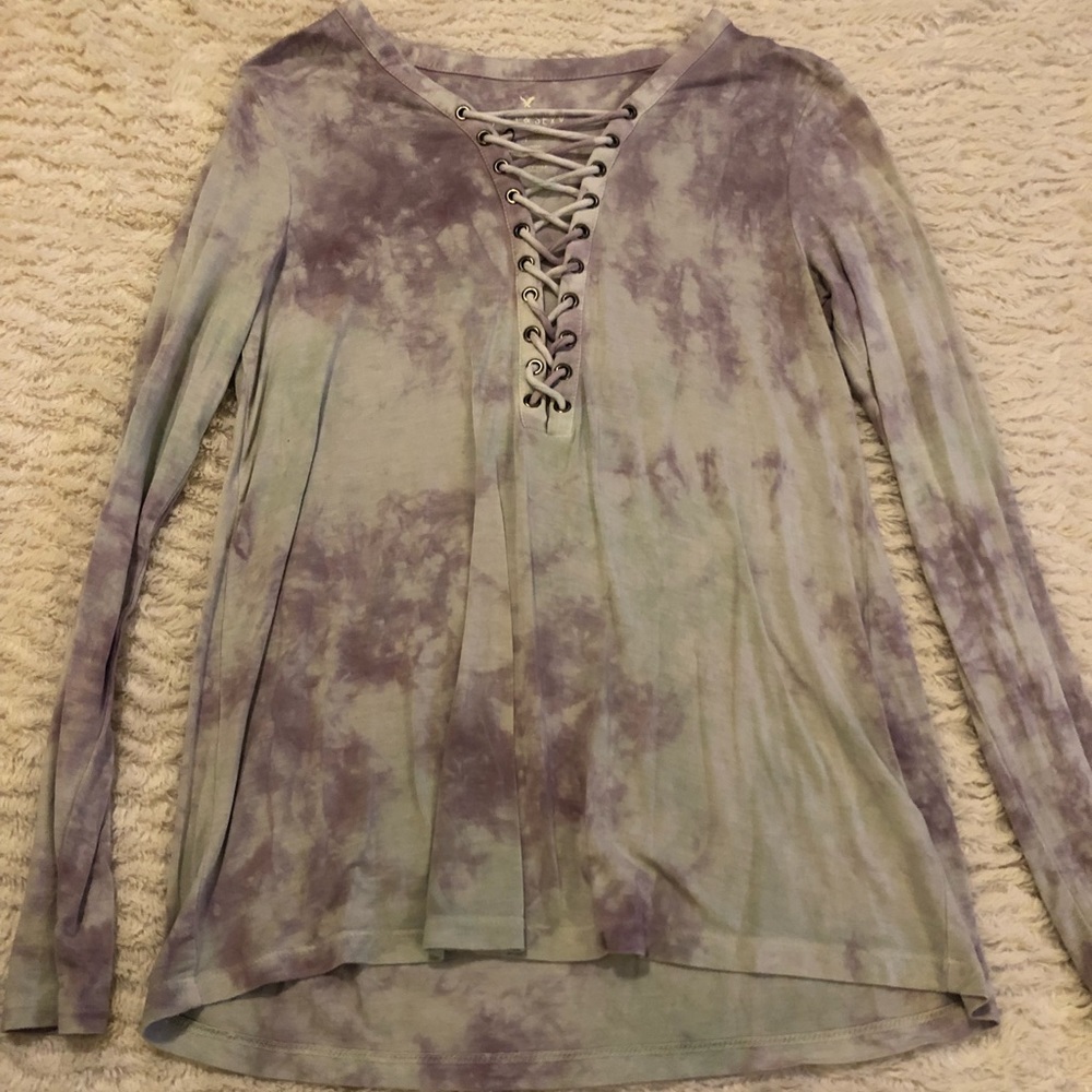 Lace up blouse